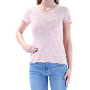MAX STUDIO Womens Pink Speckle Short Sleeve Jewel Neck Top Size: XS